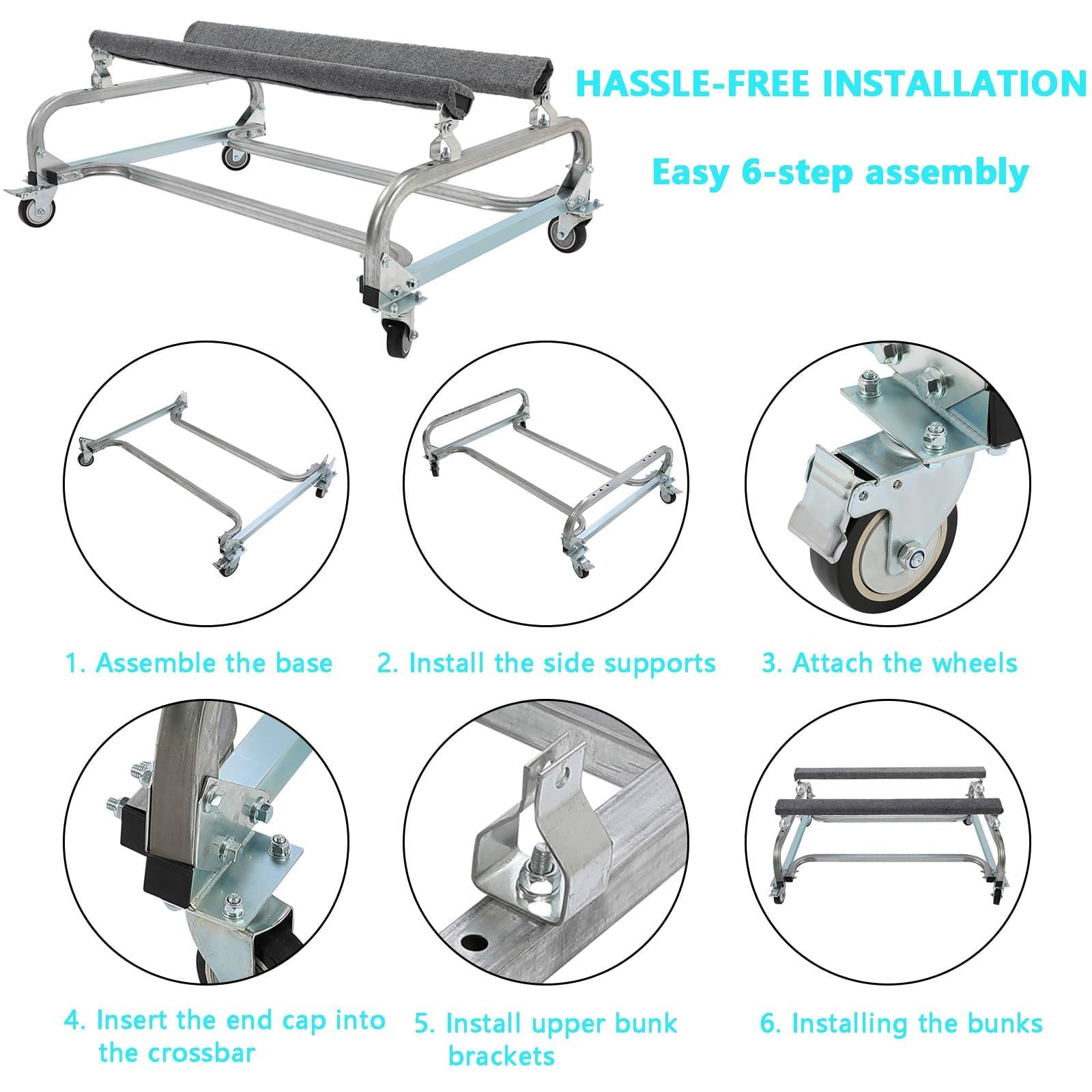 Adjustable Watercraft PWC Dolly Boat Jet Ski Dolly Stand Storage Cart W/1300lbs