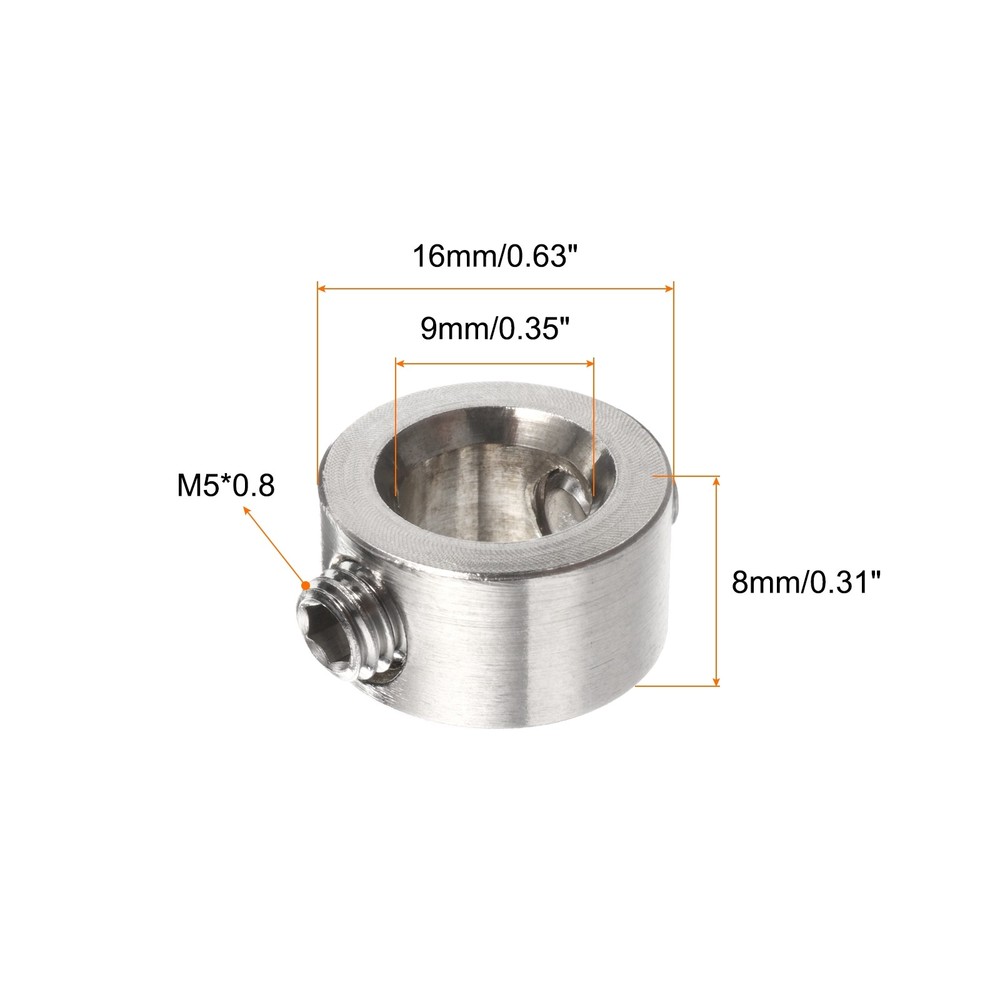 4pcs 9mm Drill Stop Collar Depth Stop with Hex Wrench Anodizing Surface Silver