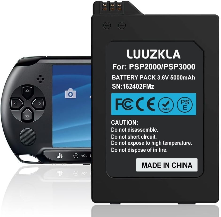 High-Capacity 5000mAh Replacement Battery for PSP 2000/3000 - 24