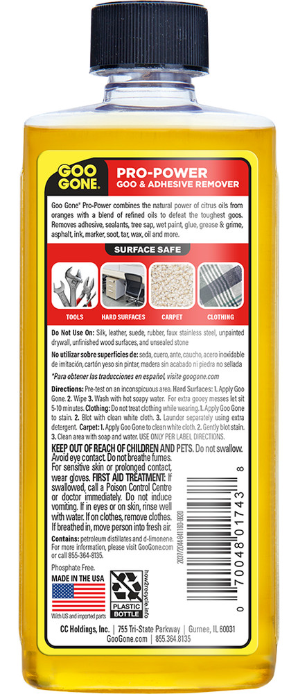 Goo Gone Pro Power Adhesive Remover 8 oz