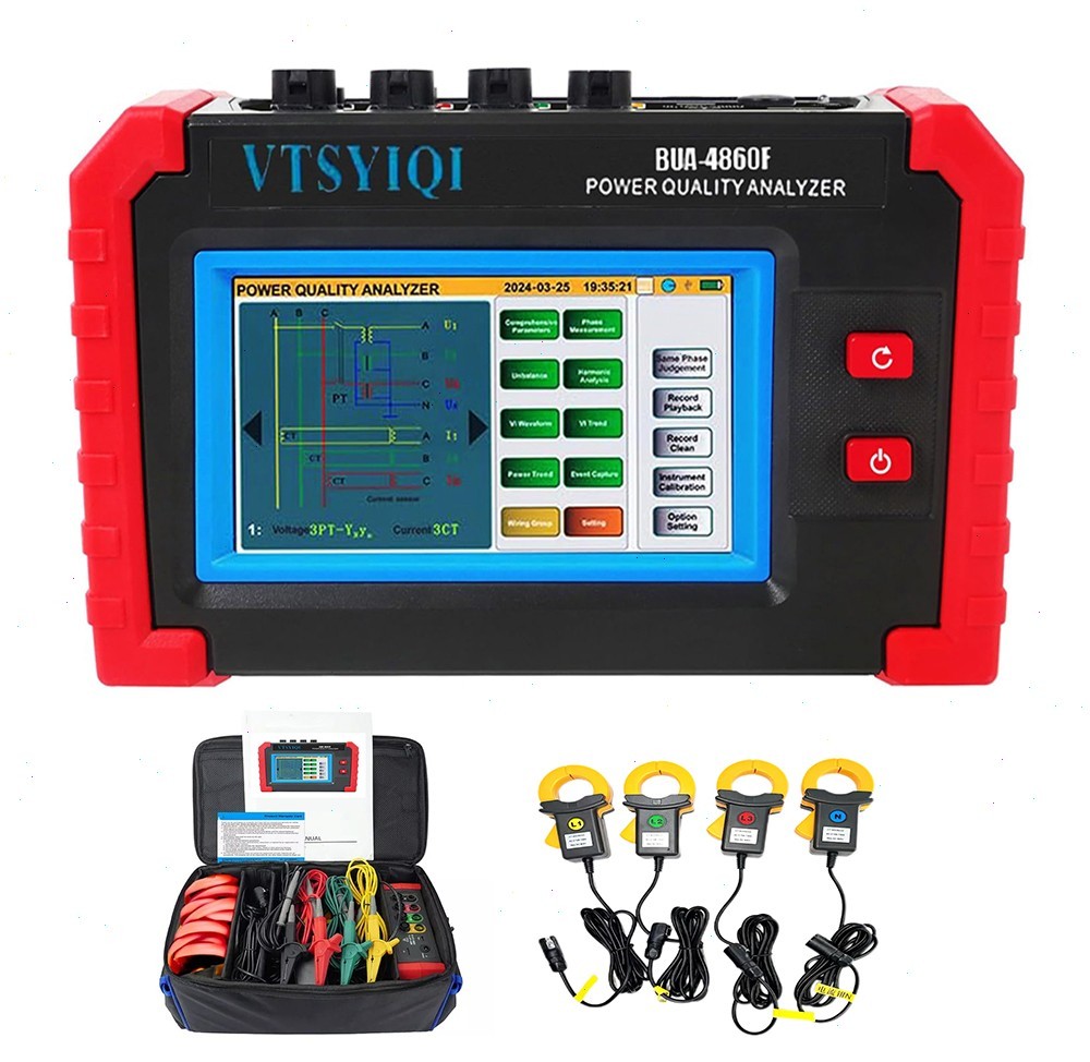 3-Phase Power Quality Analyzer with Current Clamp 0.10A~100A Screenshot Save