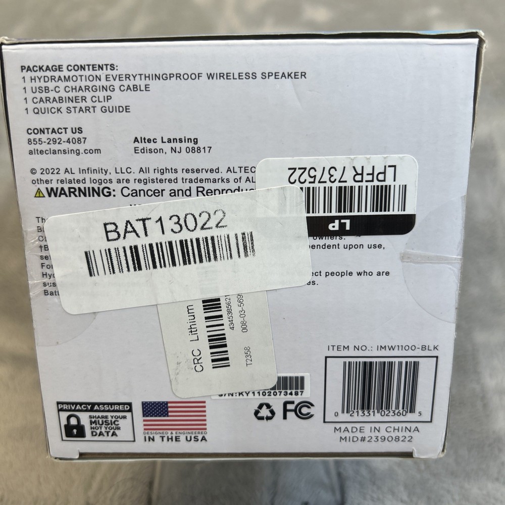 Altec Lansing - HydraMotion Wireless Bluetooth Speaker- LED & Strobe Light