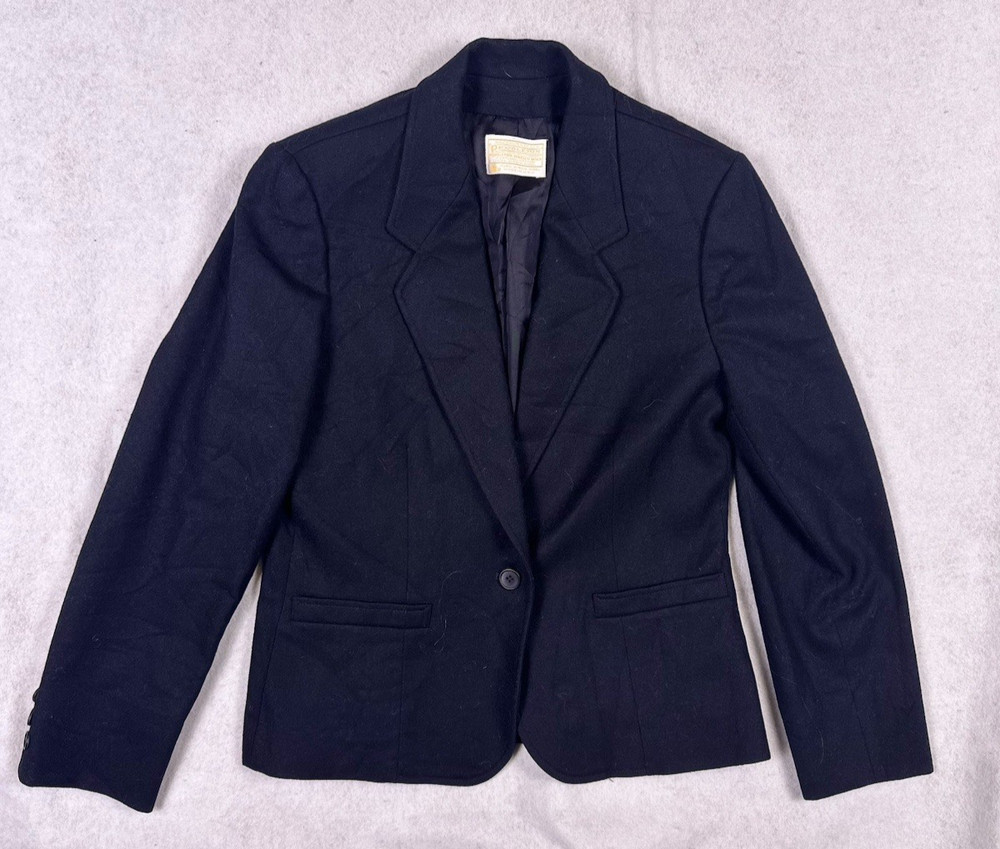Pendleton Navy Blue Blazer Pure Virgin Wool Size 10