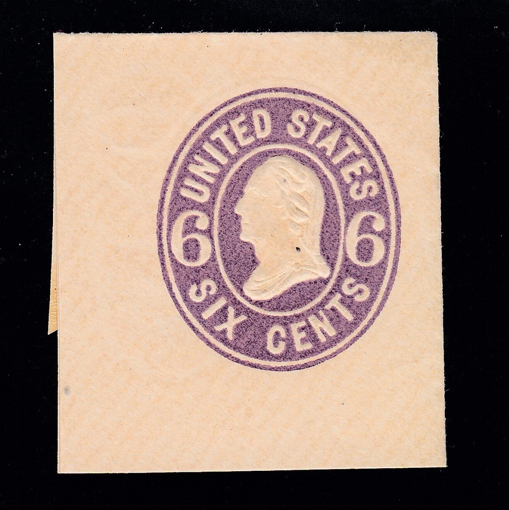 US U65 6c Envelope Cut Square Mint Full Corner SCV $60