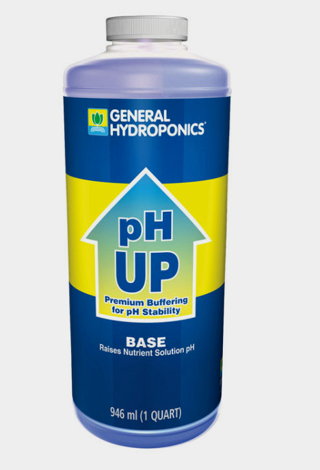General Hydroponics pH Up Base Nutrient Solution 1 qt Maintain & Heighten Levels