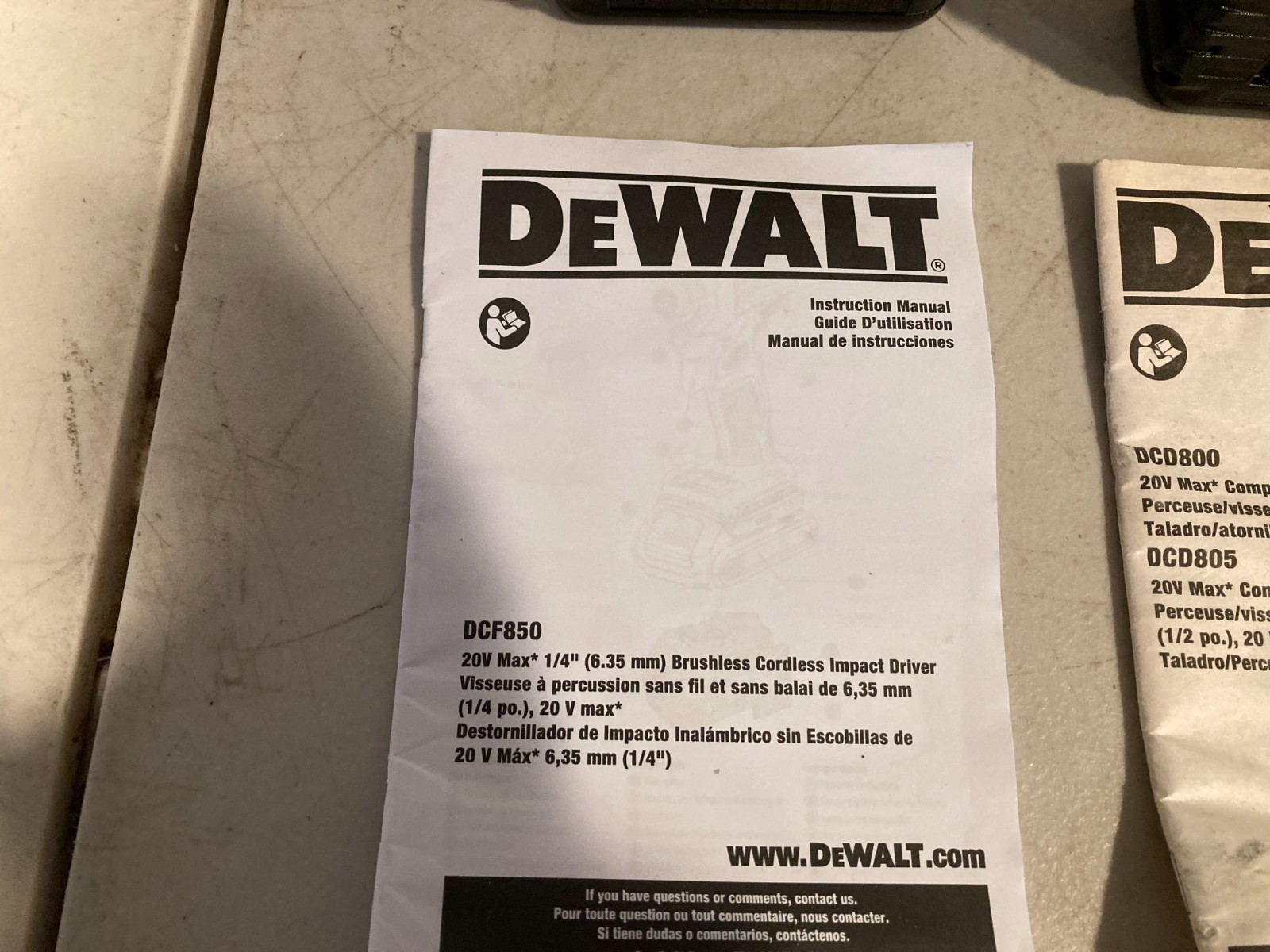 DeWalt 20V Max XR Brushless 2-Tool Combo Kit DCD800 DCF850 (2) 4Ah Batts w/Bag