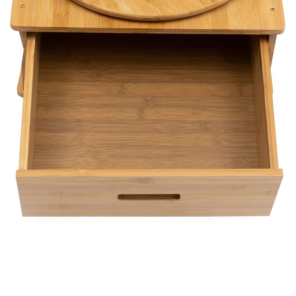 Multi-layer 360° Rotating End Table 2-Tier Bookshelf 360° Wheels Nightstand