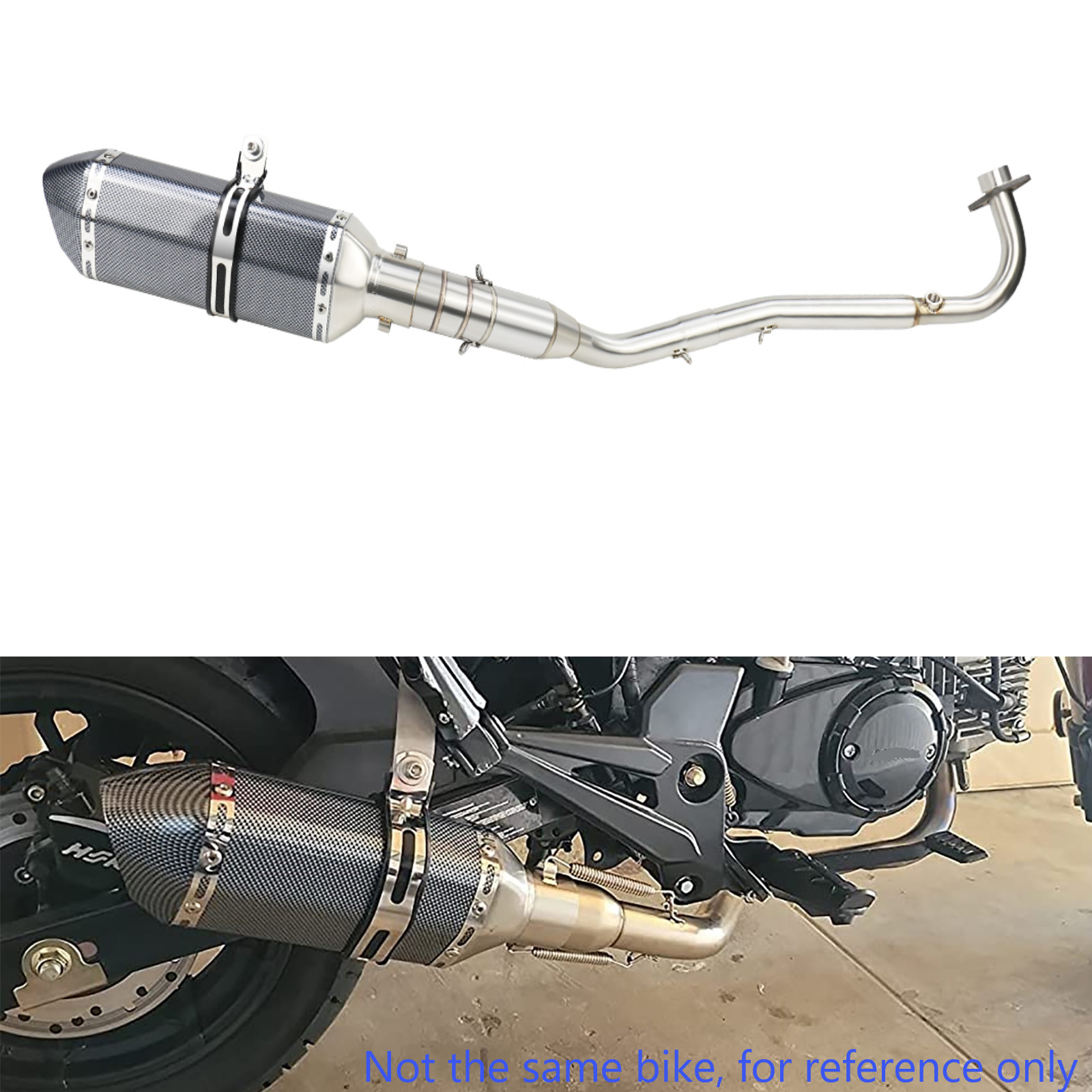 GP Racing Full Muffler Exhaust Pipe For Kawasaki Z125 Pro Z 125 2013-2025