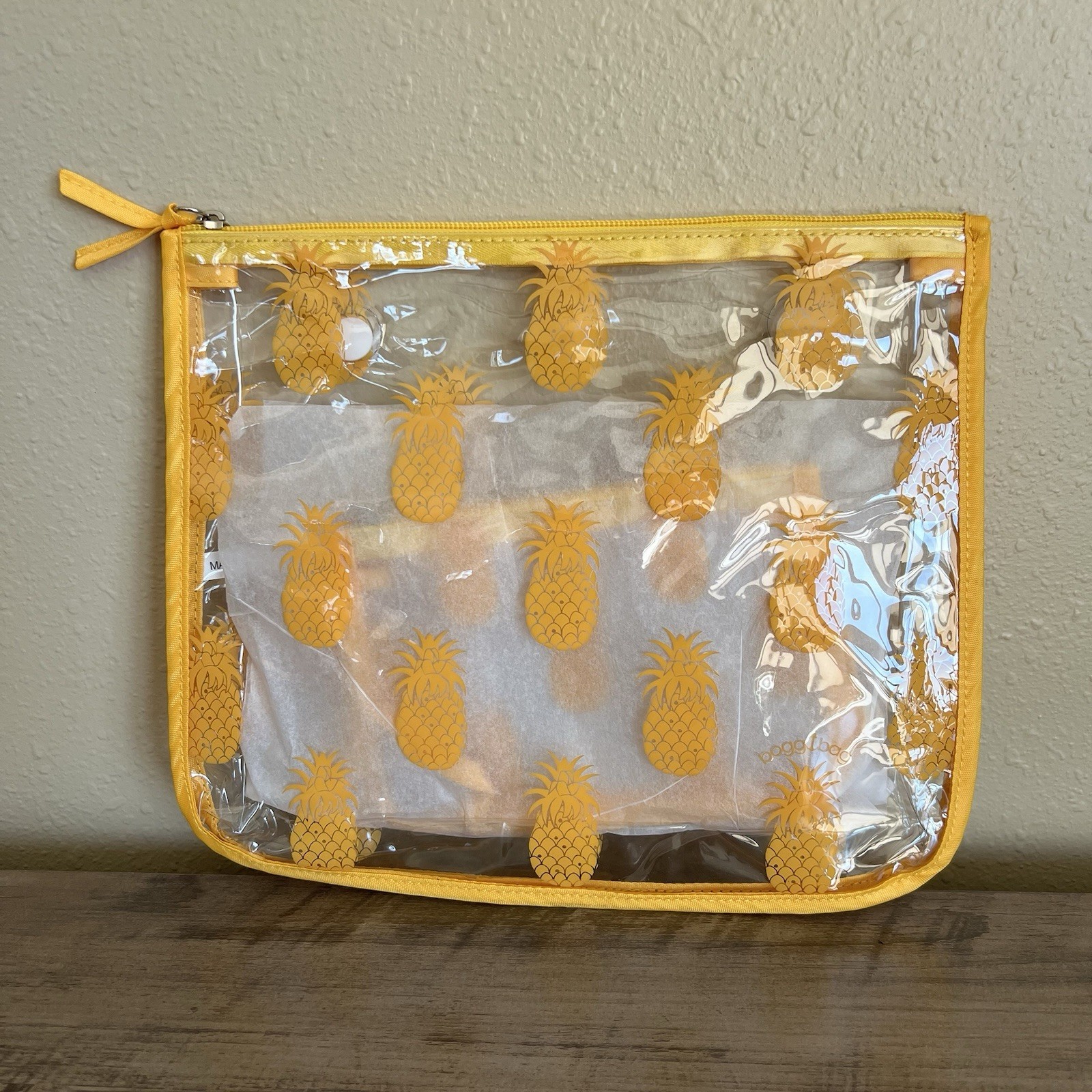 Bogg Bag Pineapple Insert Pouches 2 Set Clear Zipper Travel Organizer Beach