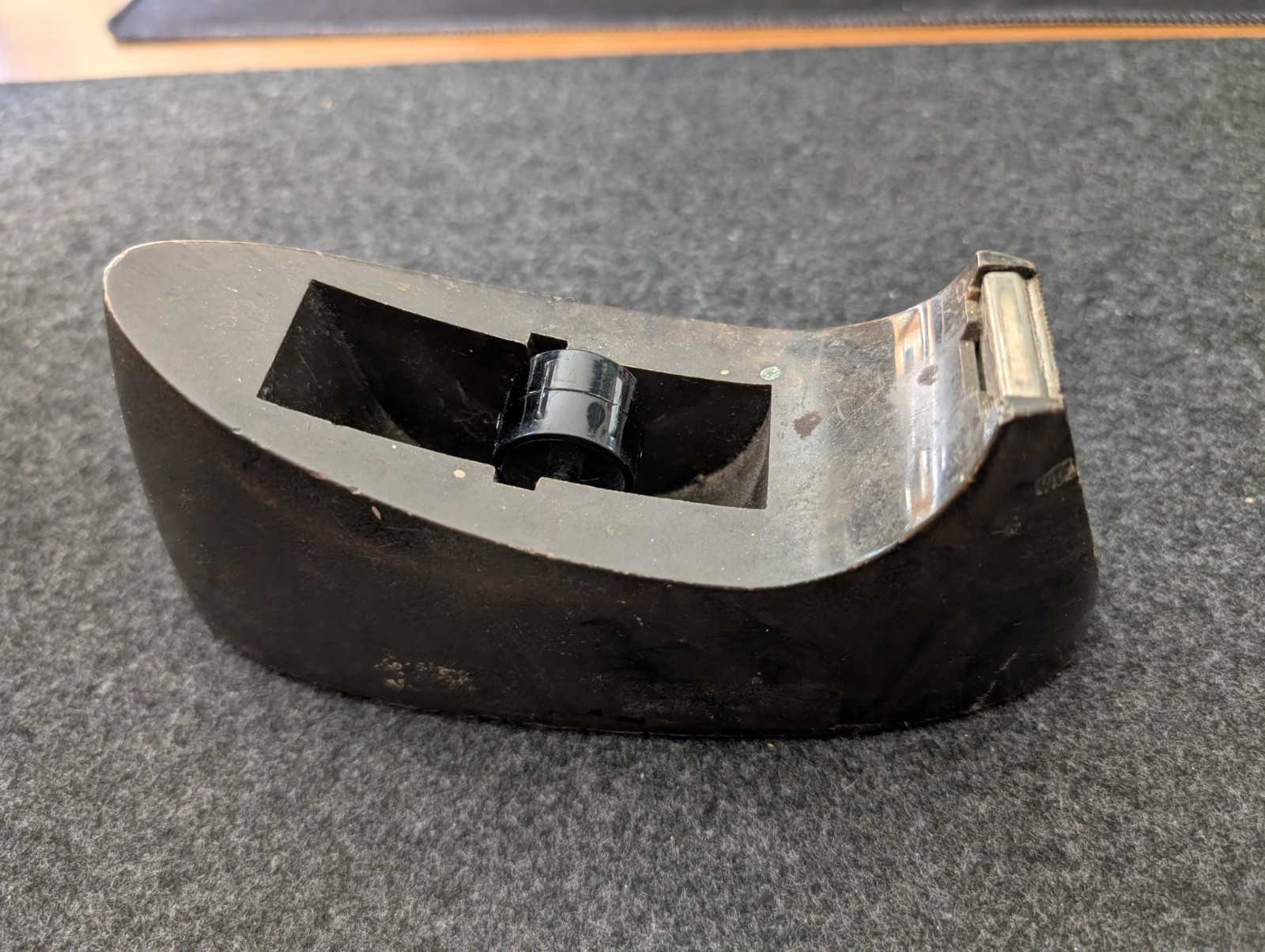 Vintage Unbranded Scotch Tape Dispenser Brown Weighted