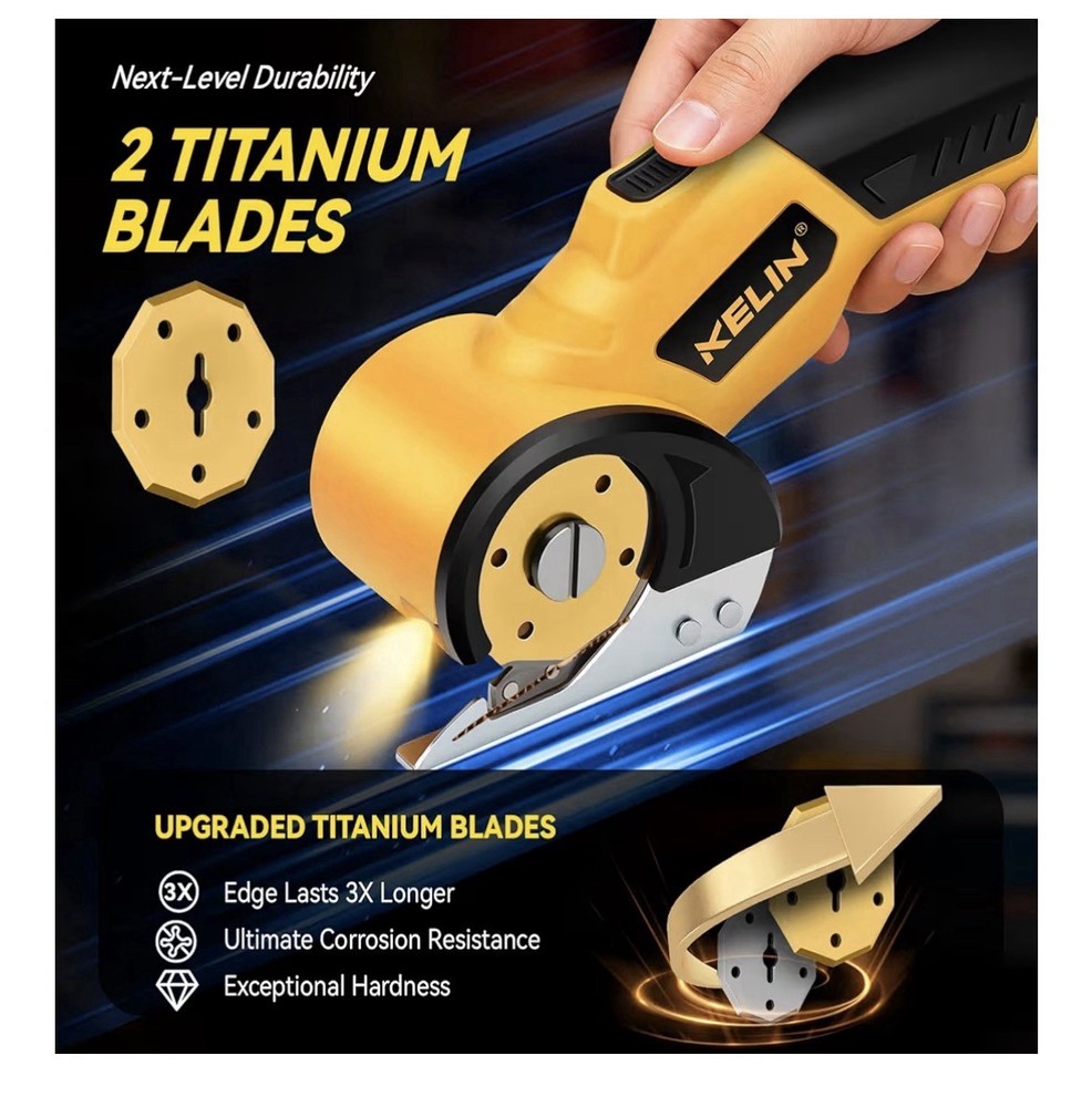 Electric Scissors 3000mAh Battery 4 Sharp Blades Fast Charge LED Light New