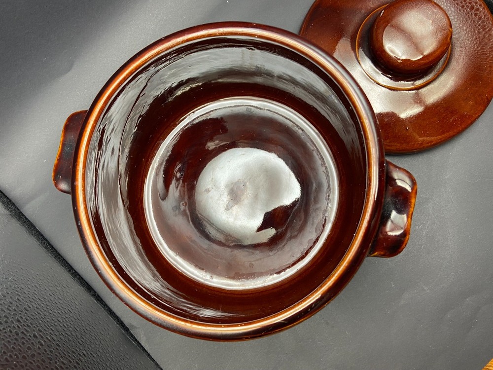 Vintage West Bend Bean Pot Genuine Ceramic Stoneware