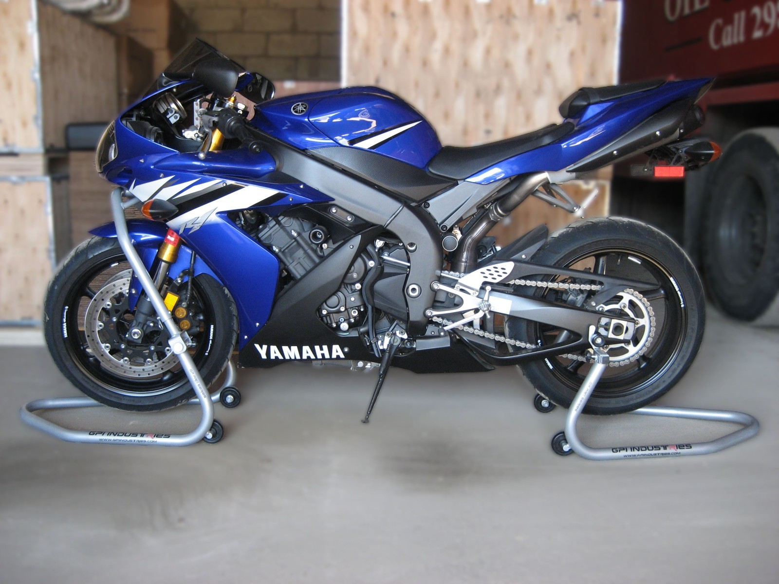 Front and Rear with Head Lift Motorcycle paddock race stands lifts set