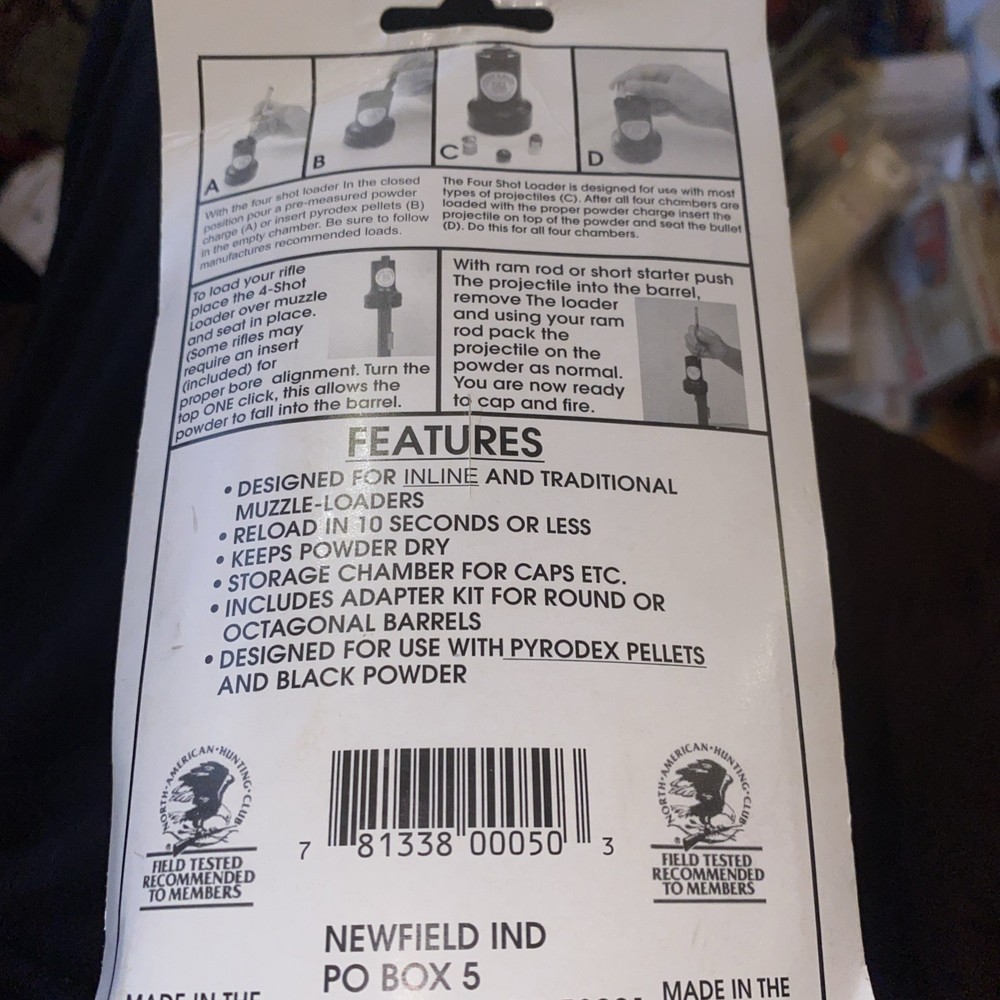 New field 4 Shot Loader Muzzleloading 54 Cal Sabot