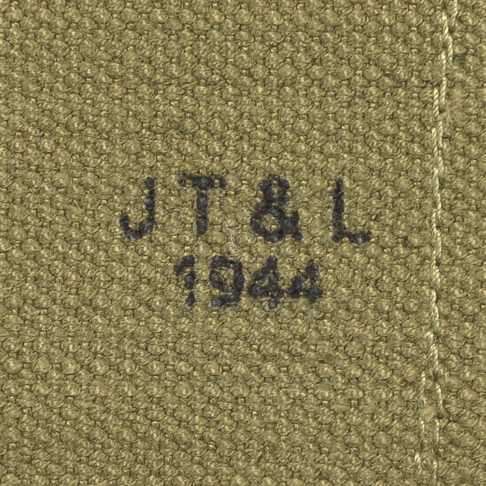 US WW2 Rigger Made M1911 .45 4 cell Magazine Pouch Marked JT&L 1944