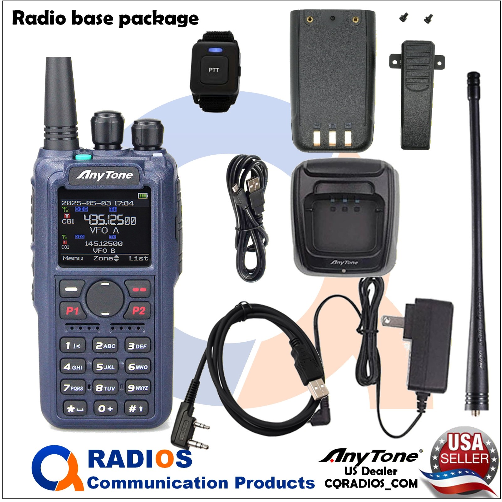 AnyTone AT-D890UV GPS DMR Analog UHF VHF Radio FREE Accessories ATD890UV