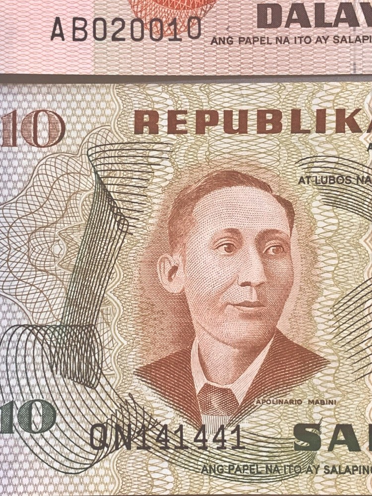 3 PHILIPPINES VTG NOTES WITH NICE SERIAL NUMBERS (2 Ten & 1 Twenty Pesos) UNC