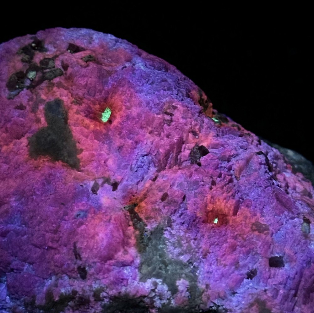 1342 Gr. Fluorescent Phosphorescent Sharp Tenebrescnet Hackmanite, Fluorapatite