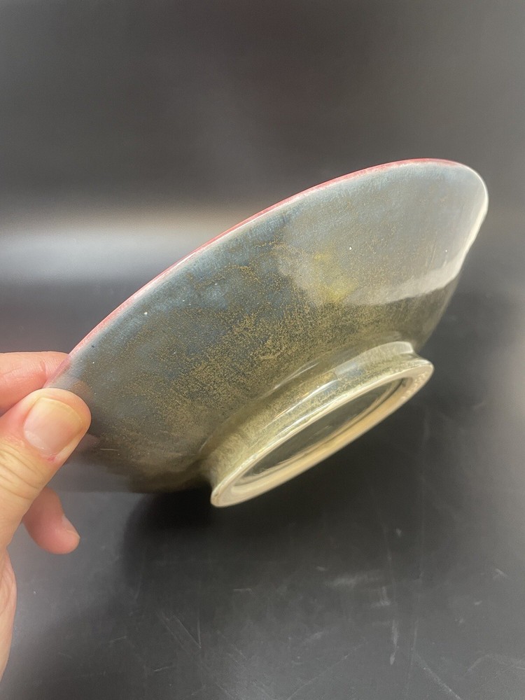 Red Pink Red Ceramic Bowl