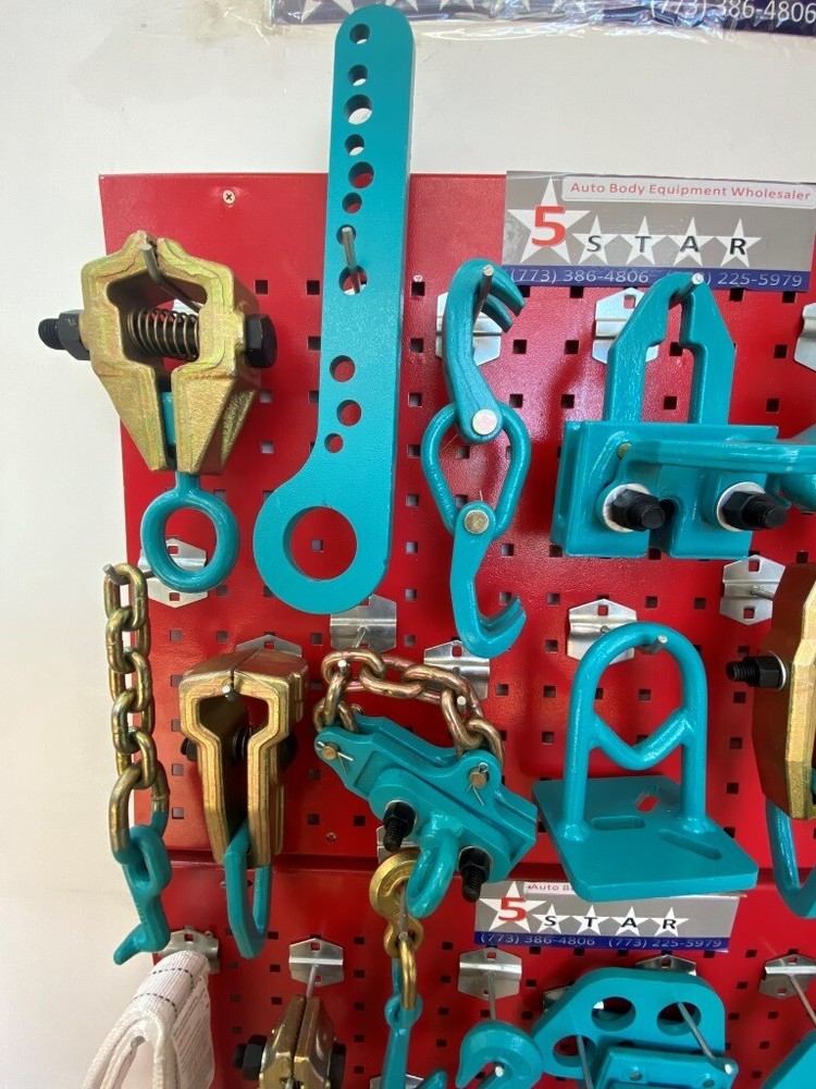 33 PIECE HEAVY DUTY AUTO BODY FRAME MACHINE PULLING TOOLS & CLAMPS #75