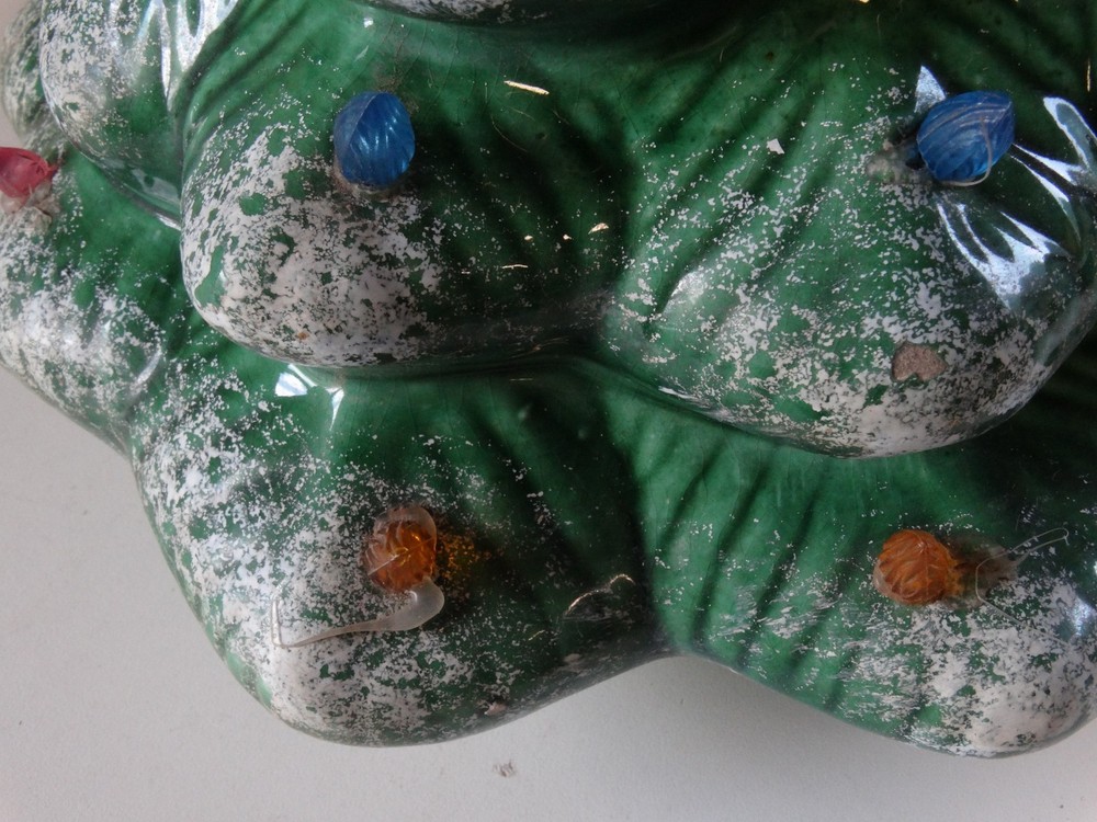 15" Green Ceramic Christmas Tree Tabletop Decor