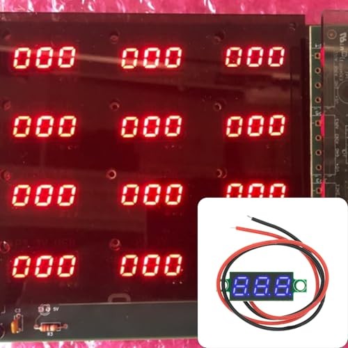 DC 5~30V Mini Digital Voltage Meter with LED Display Panel, 4PCS 0.28" Blue