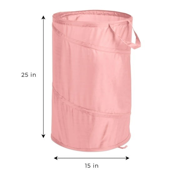 Pop-Up Spiral Polyester Laundry Hamper, Pink