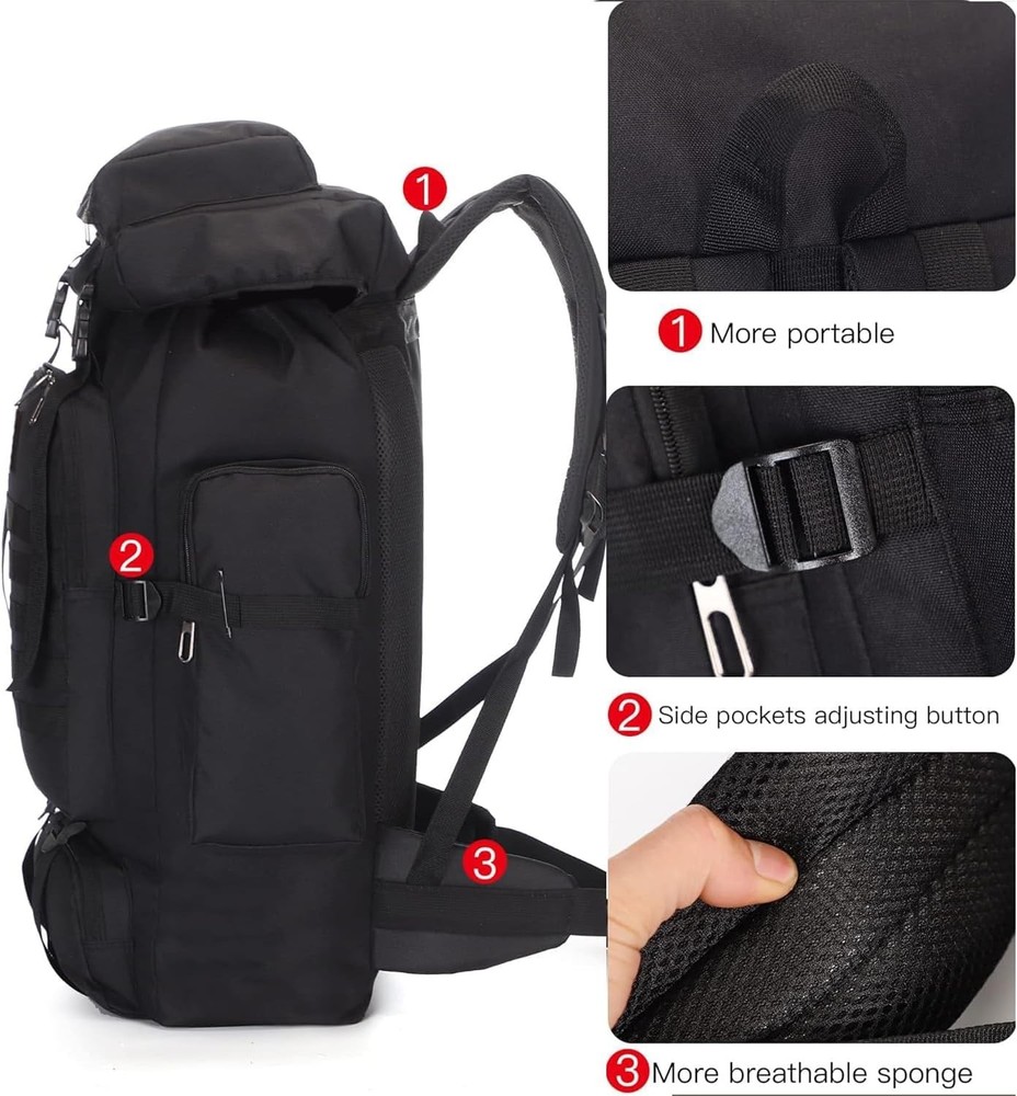 100L Hiking Backpack Men Large Waterproof Camping Lightweight...