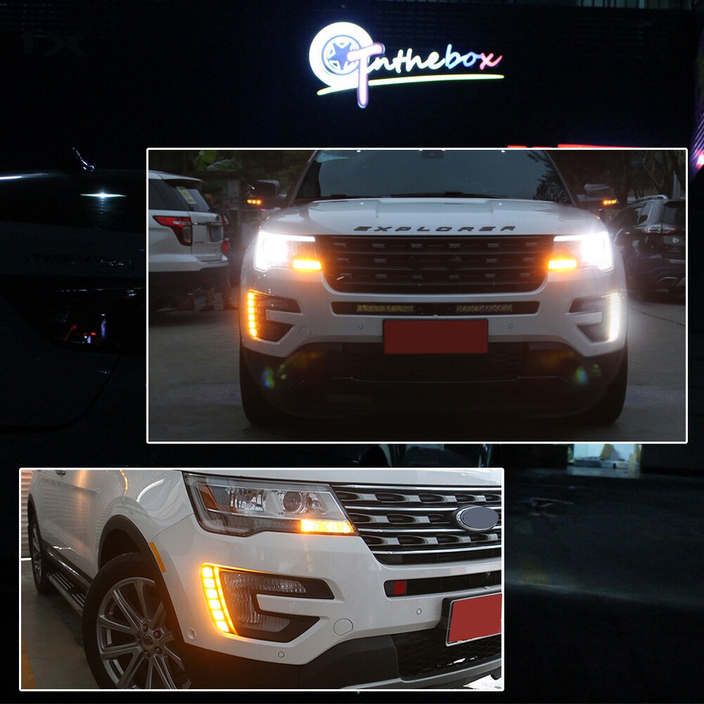 Sequential Switchback LED DRL Turn Signal Lights Kit For 2016-2019 Ford Explorer