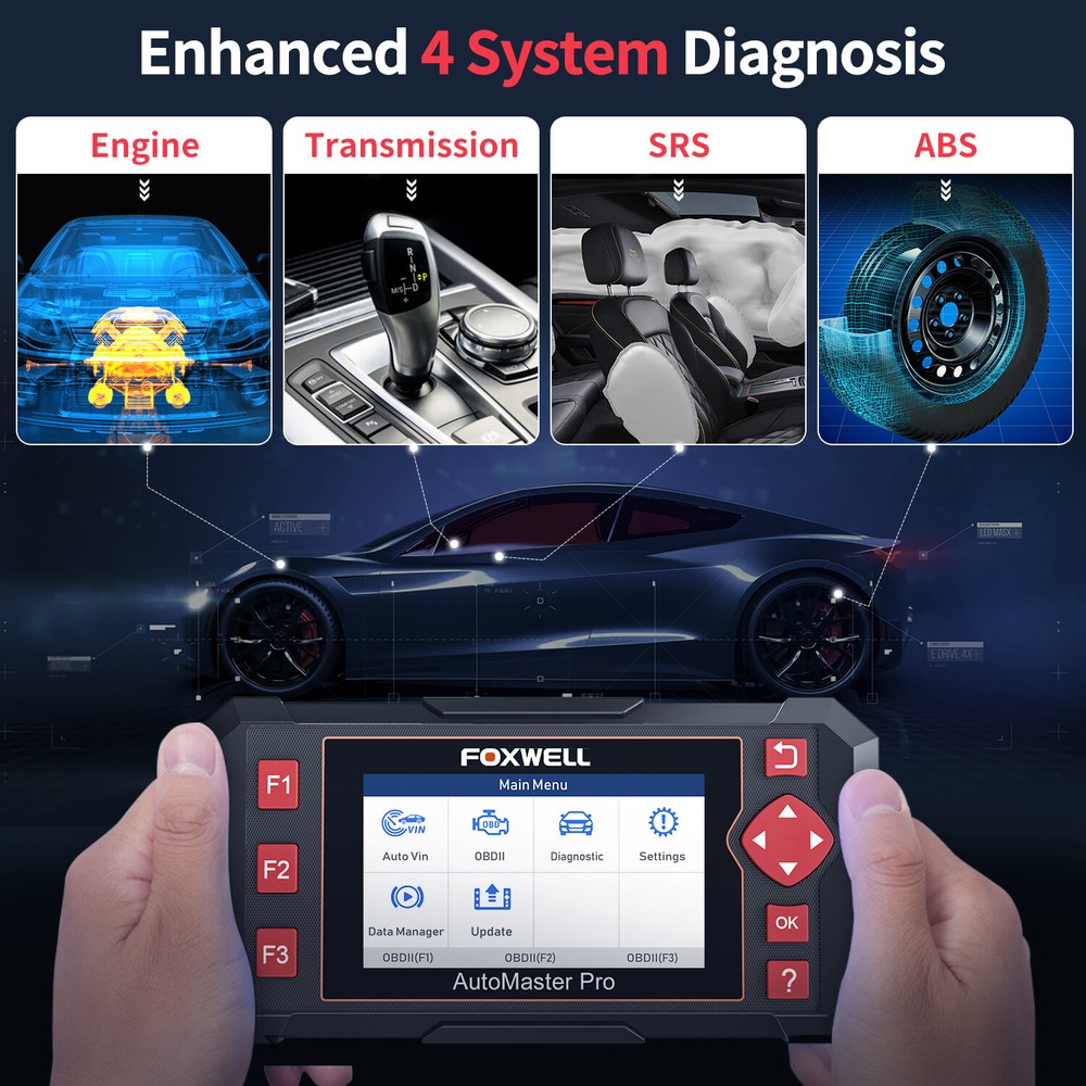FOXWELL NT604 Elite 2026 NEW OBD2 Scanner Code Reader 4 System Diagnostic Tool
