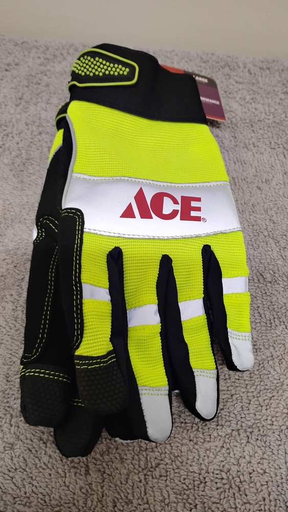 ACE General Purpose Gloves L Touchscreen Sensitivity High Visibility NWTS. (03)