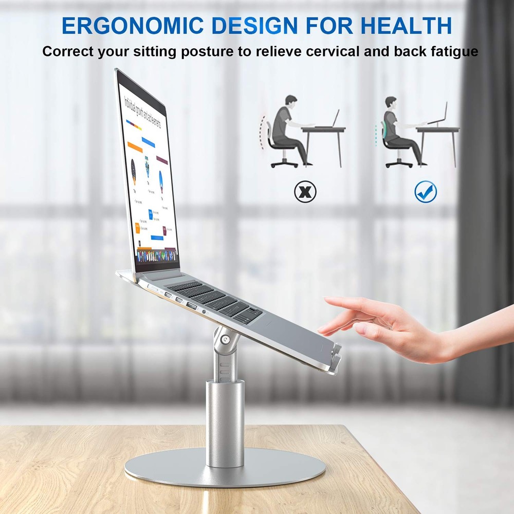 Adjustable Laptop Stand, Aluminum Laptop Riser, Multi-Angle Height Adjustable...