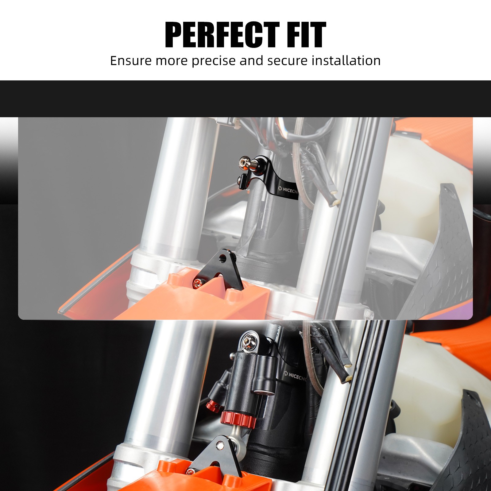 NICECNC Steering Damper Mounting Bracket For KTM 250 350 450 SX-F XC-F 2023-2025