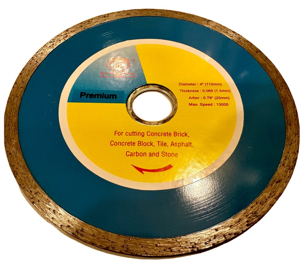 10-pack! 4" Continuous Diamond Blades for Cutting Bricks, Blocks, Tiles, Marble