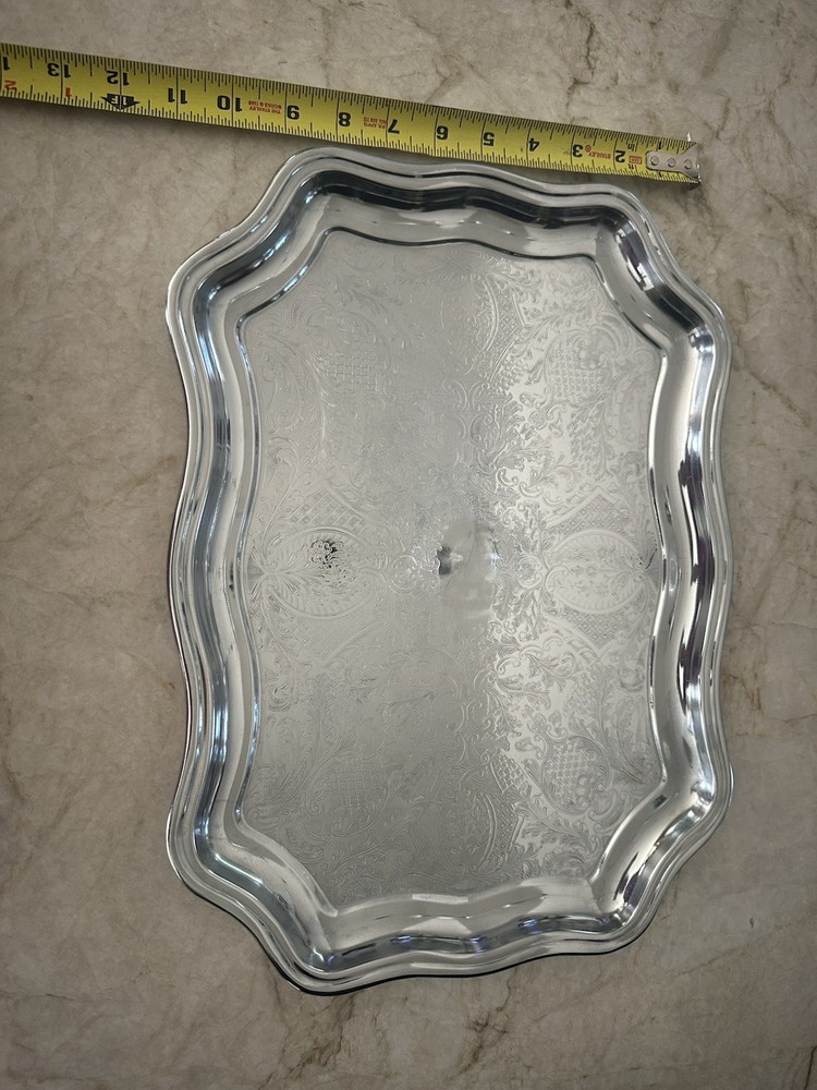 Two Chrome Plated Serving Platters, One Irvingware