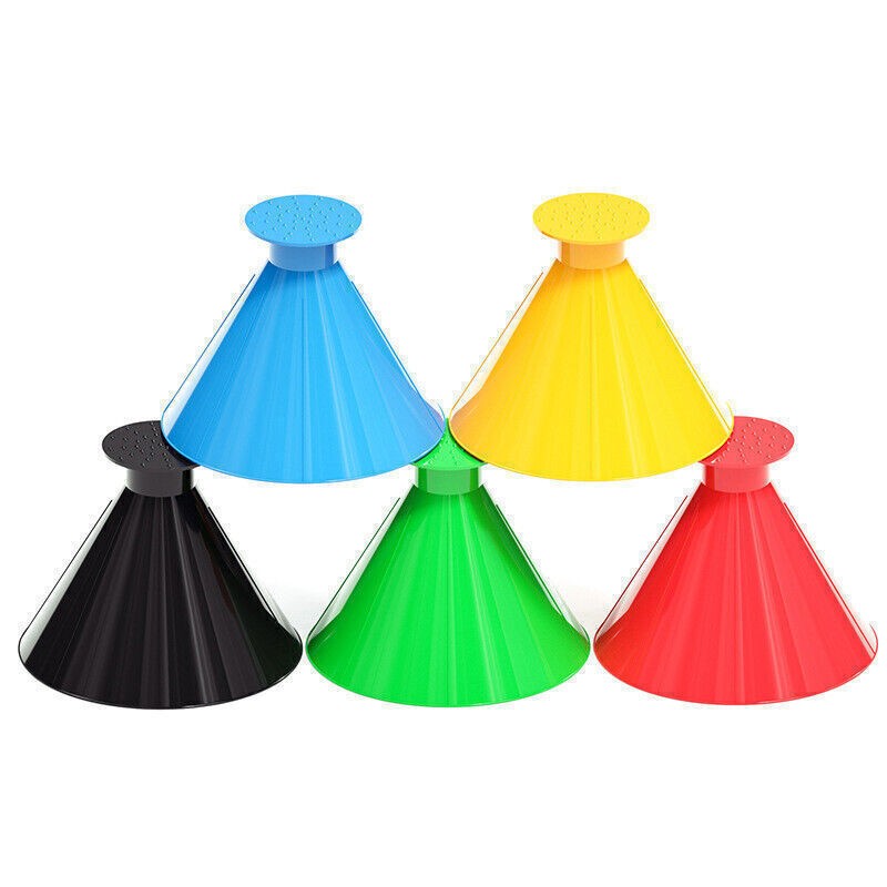 4PCS Magical Car Windshield Ice Snow Remover Scraper Tool Round Funnel Cone ]