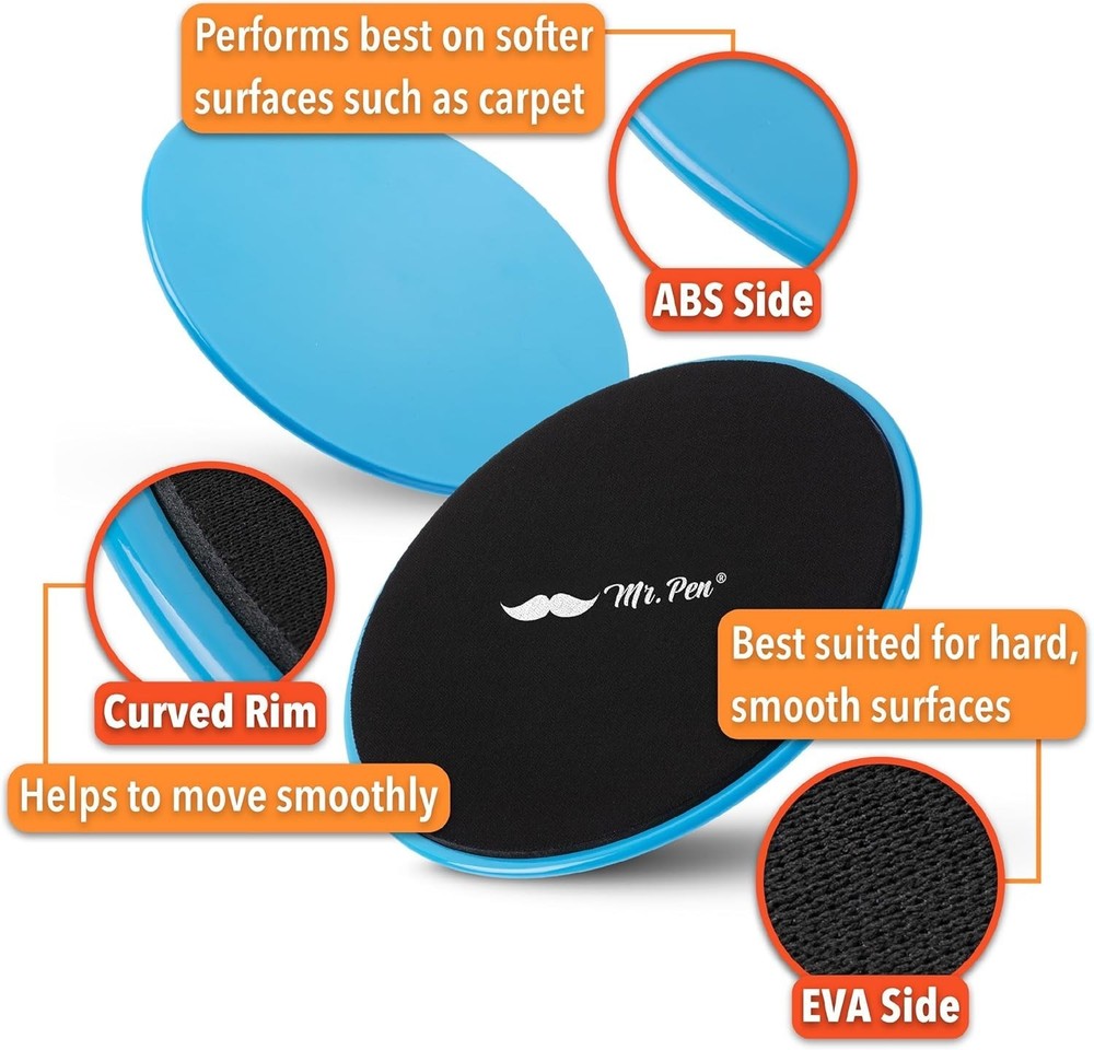 Workout Sliders Discs Dual Sided 2 Pack for Core Sliding Exercise Portable Set