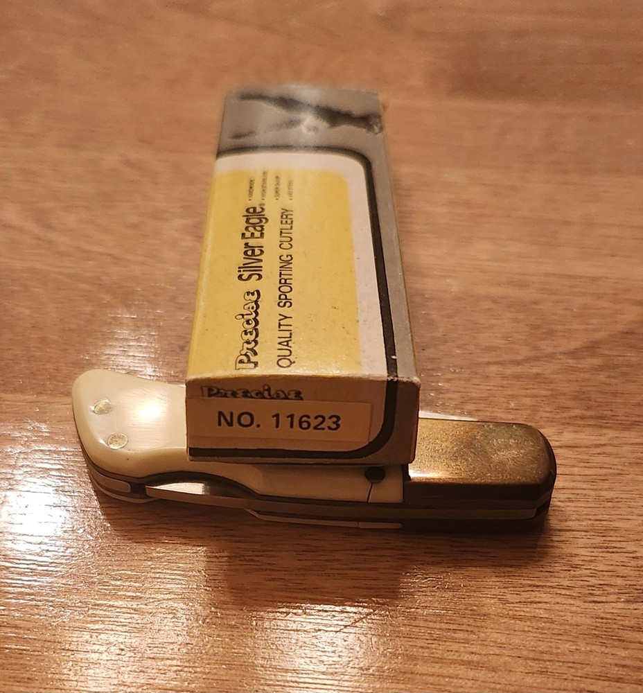***PRICE UPDATE*** Vintage New PRECISE SILVER EAGLE Lockback Knife #11623