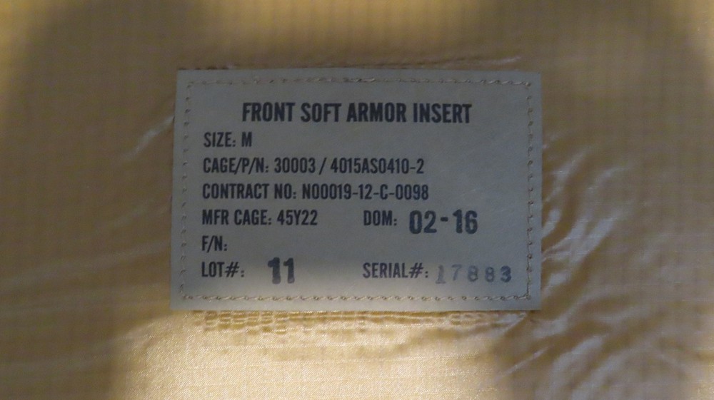 Medium Body Armor Fragmentation Protective Combat with inserts and extras