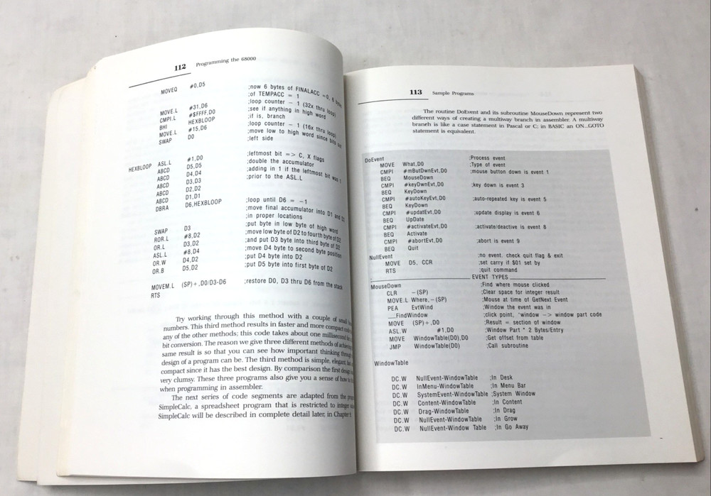 Programming the 68000 Macintosh Assembly Language Vintage Hayden Book