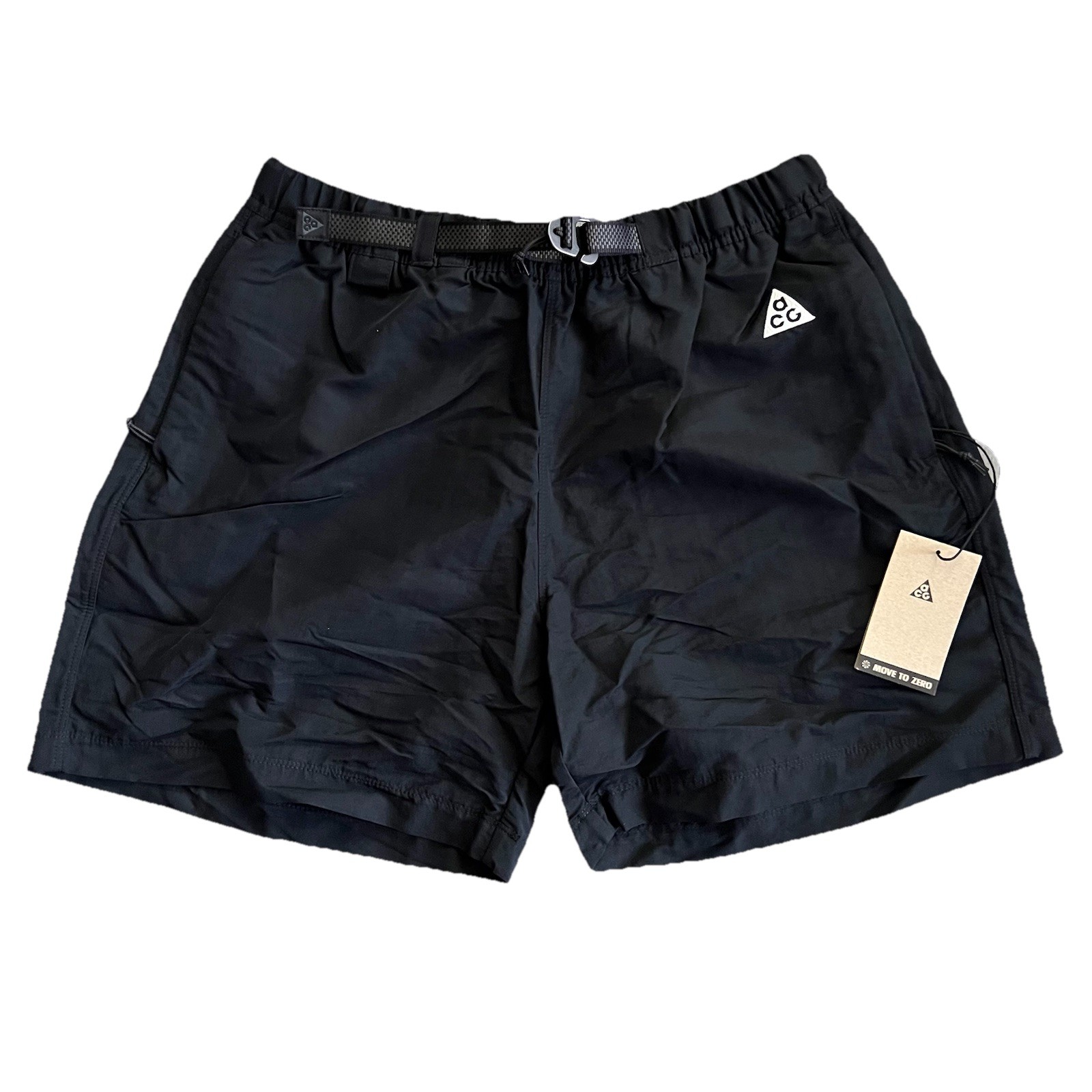 NEW Nike ACG Woven Trail Shorts Men’s Size Outdoor Hiking Black White CZ6704-014