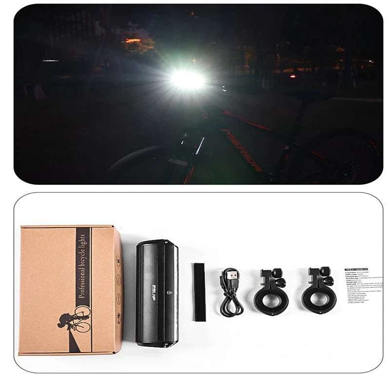 Waterproof 3LED Bike Light USB Rechargeable Super Bright Bicycle Front Headlight