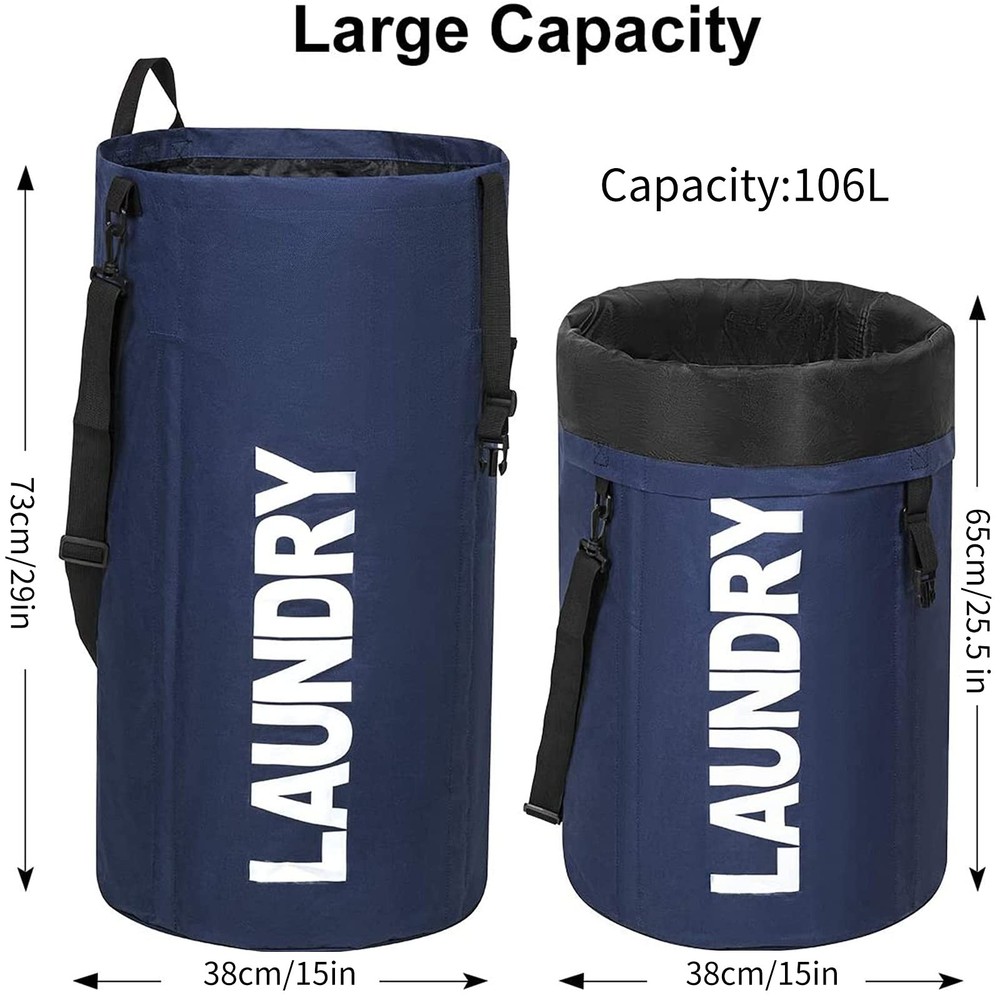 106L Extra Large Laundry Hamper with Drawstring Dorm Room Backpack Laundry Ba...