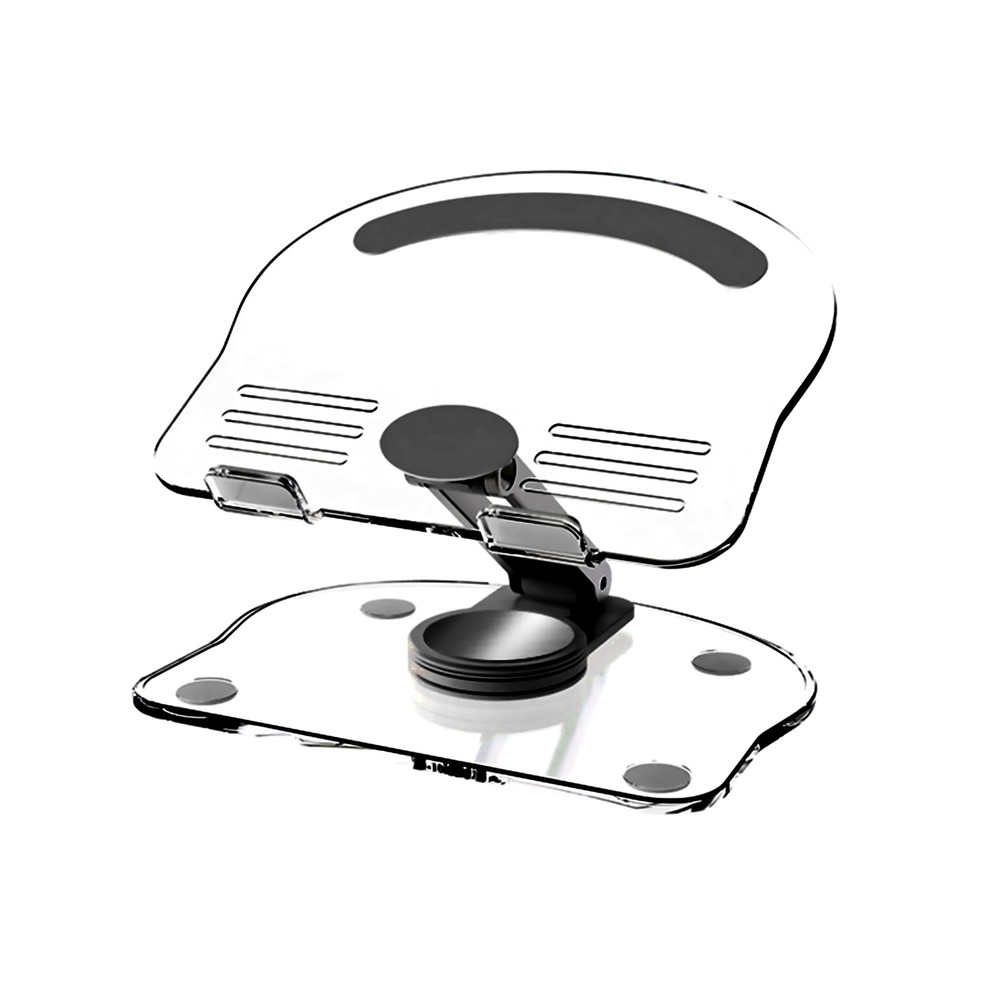 Acrylic Tablet Stand Desktop Foldable Holder 360° Rotation Base Clear Bracket mq