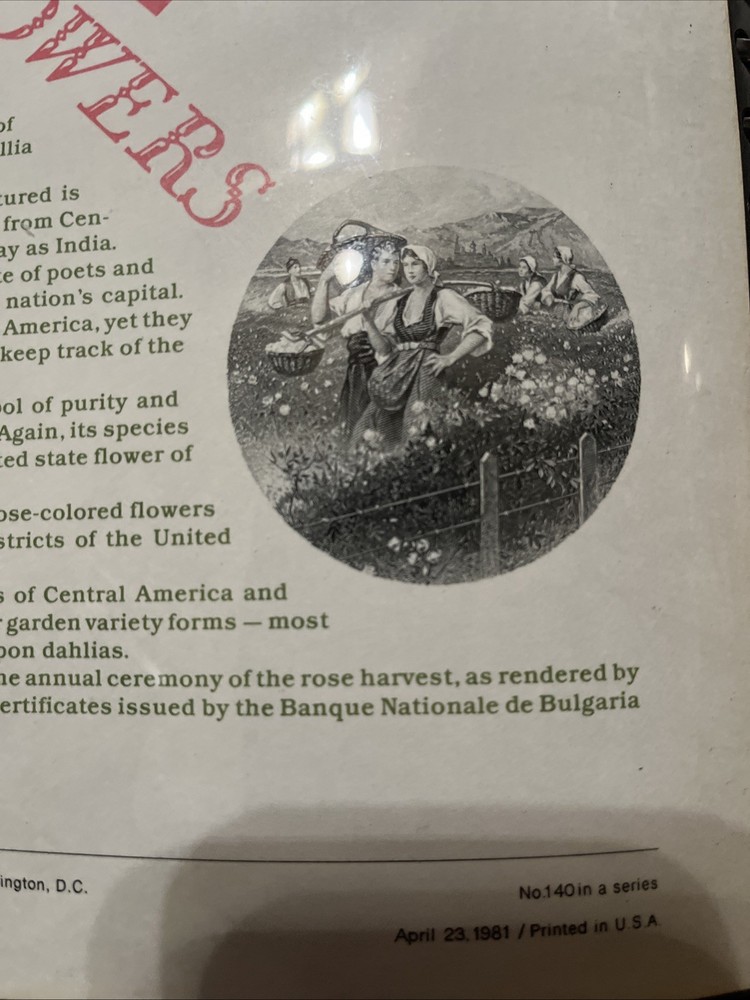 1981 American Flowers Sc CP140 USPS commemorative panel