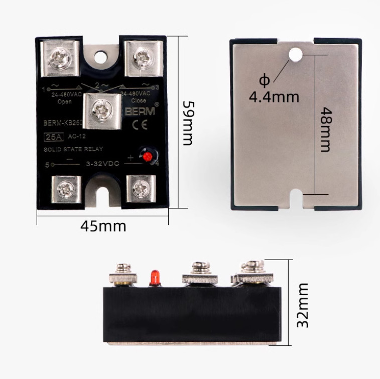 SSR BERM-KB25DA/KB40DA Single Phase Solid State Relay DC Control AC 1 NO 1 NC