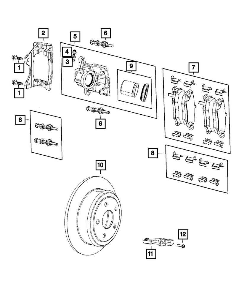 Genuine Mopar Disc Brake Pad Spring Kit 68376750AA