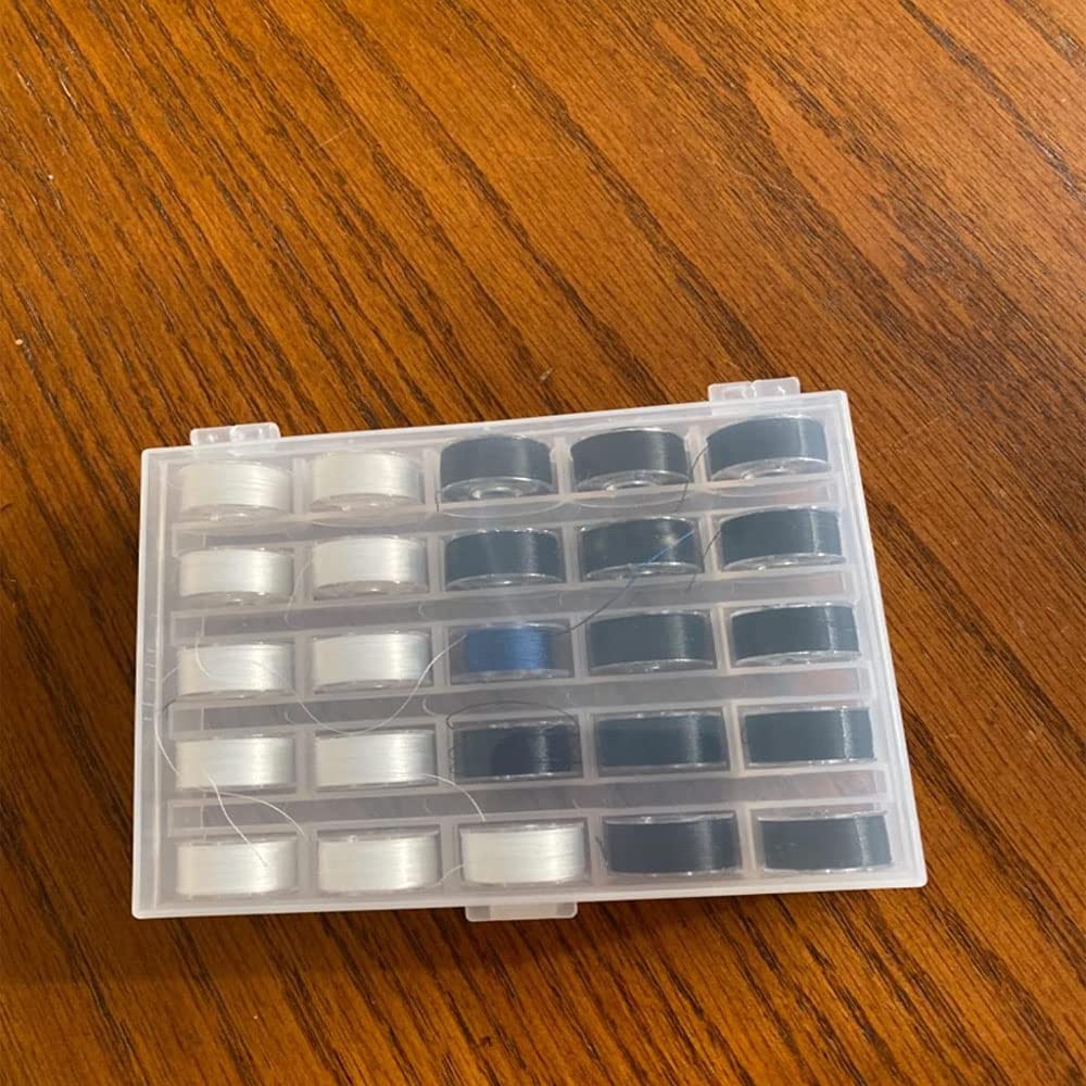 2 Pcs Transparent Bobbin ，Machine Bobbin Organizer Plastic Case with 50 Slots...