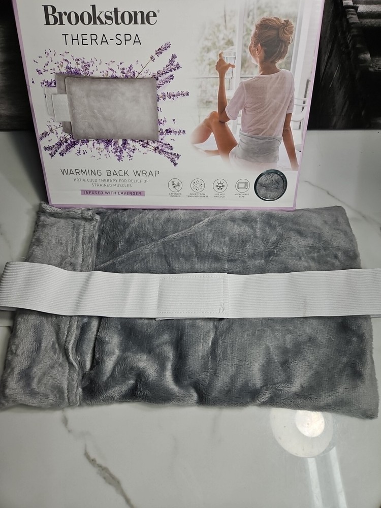 Brookstone Thera Spa Warming Back Wrap, Lavender Infused, Microwave Safe
