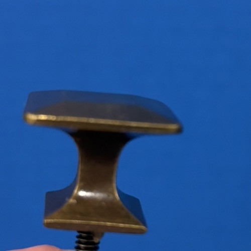 2 Antique/Vintage Solid Brass Mission Style Drawer Pulls Square W Raised Bevel